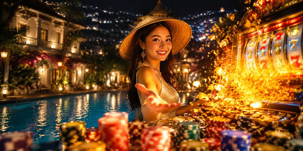 Người dùng tại Đà Lạt chơi slot game và nhận thưởng trong không khí sương mù
